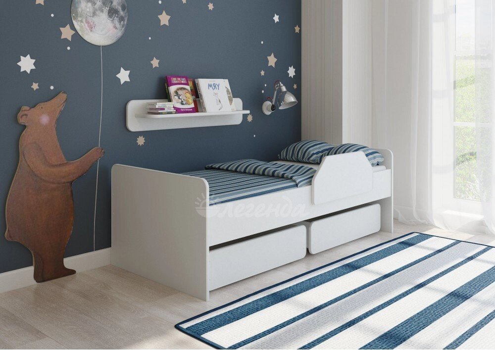 Детская кровать Легенда 27.1 белая от компании Ассорти Мебель для ВСЕХ - фото 1