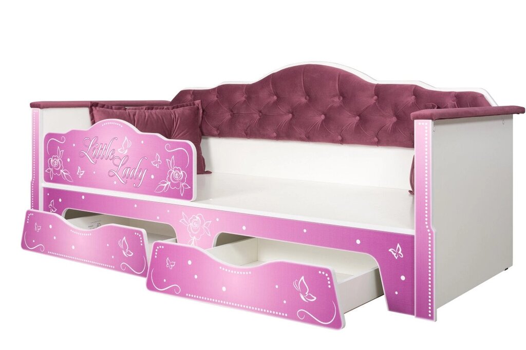 Детская кровать НОКТЮРН Велутто 15 (бордовый) от компании Ассорти Мебель для ВСЕХ - фото 1