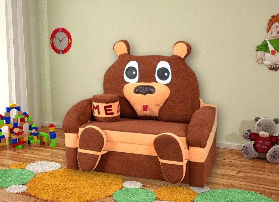 Детский диван Мишка от компании Ассорти Мебель для ВСЕХ - фото 1