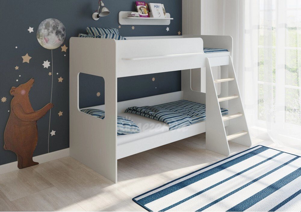 Двухъярусная детская кровать Легенда 25.1 белая от компании Ассорти Мебель для ВСЕХ - фото 1