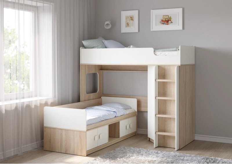 Двухъярусная кровать Легенда BE605-201 от компании Ассорти Мебель для ВСЕХ - фото 1