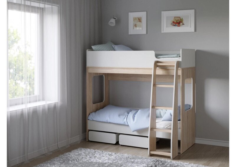 Двухъярусная кровать Легенда D601.2 с ящиками от компании Ассорти Мебель для ВСЕХ - фото 1