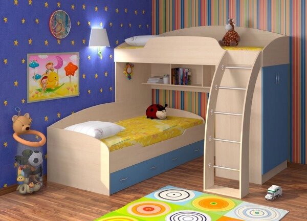 Двухъярусная кровать Соня 1 и Соня 2 от компании Ассорти Мебель для ВСЕХ - фото 1
