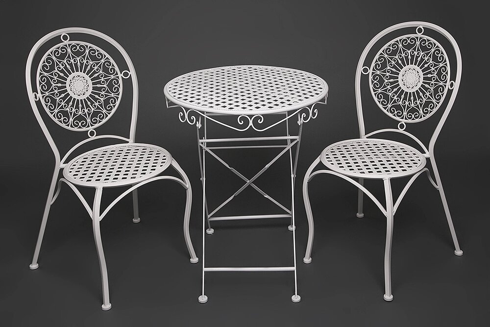 Комплект кованной мебели  (стол + 2 стула) Secret de Maison "Patio-Gloria"(белый) от компании Ассорти Мебель для ВСЕХ - фото 1