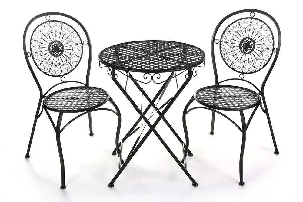Комплект кованной мебели  (стол + 2 стула) Secret de Maison Patio-Gloria (черный) от компании Ассорти Мебель для ВСЕХ - фото 1