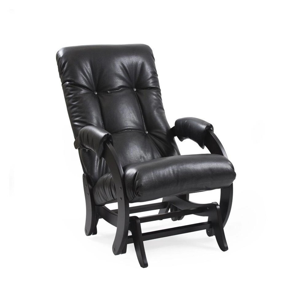 Кресло-качалка глайдер МИ Модель 68, Венге, к/з Vegas Lite Black от компании Ассорти Мебель для ВСЕХ - фото 1