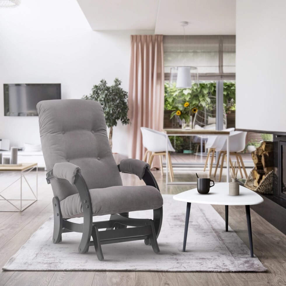 Кресло-качалка глайдер МИ Модель 68, Венге, ткань Verona Antrazite Grey от компании Ассорти Мебель для ВСЕХ - фото 1