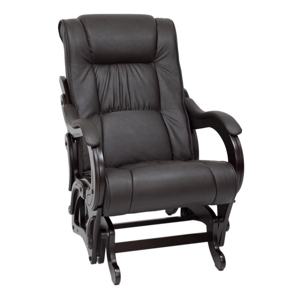 Кресло-качалка глайдер МИ Модель 78 венге, Венге, к/з Dundi 108 от компании Ассорти Мебель для ВСЕХ - фото 1