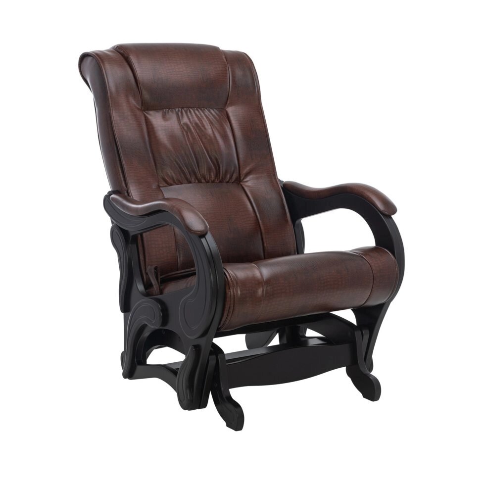 Кресло-качалка глайдер Модель 78 Люкс  венге,к.з. Antik Crokodile от компании Ассорти Мебель для ВСЕХ - фото 1