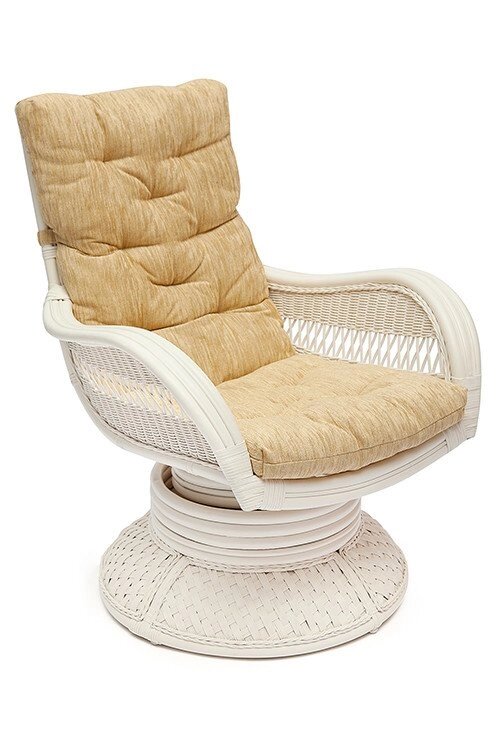 Кресло-качалка из ротанга «Андреа релакс медиум» белый от компании Ассорти Мебель для ВСЕХ - фото 1