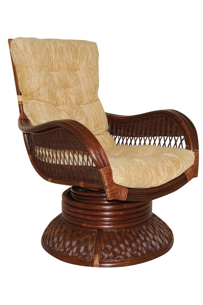 Кресло-качалка из ротанга «Андреа релакс медиум» орех от компании Ассорти Мебель для ВСЕХ - фото 1