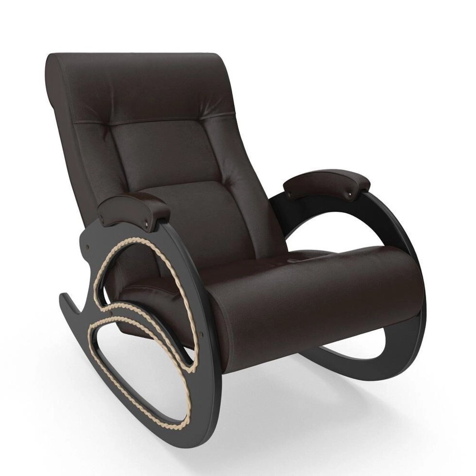 Кресло-качалка МИ Модель 4 венге, Венге, к/з Oregon perlamutr 120 от компании Ассорти Мебель для ВСЕХ - фото 1