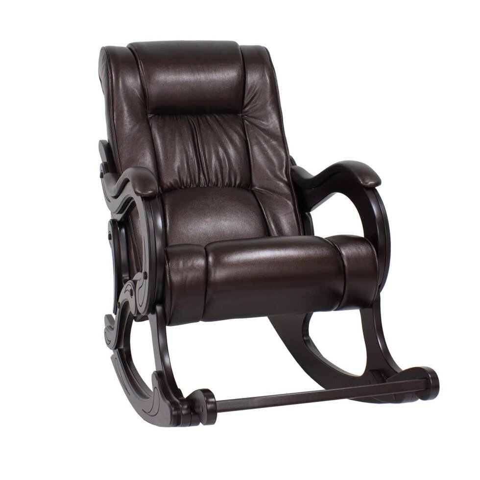 Кресло-качалка МИ Модель 77 венге, Венге, к/з Oregon perlamutr 120 от компании Ассорти Мебель для ВСЕХ - фото 1
