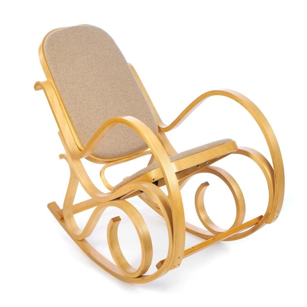 Кресло-качалка (mod. AX3002-2) (Дуб/ткань бежевая) от компании Ассорти Мебель для ВСЕХ - фото 1