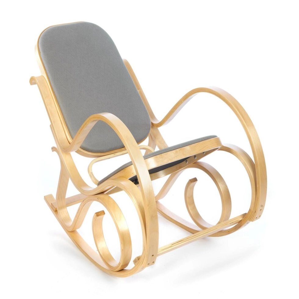 Кресло-качалка (mod. AX3002-2) (Натуральный/ткань светло-серая) от компании Ассорти Мебель для ВСЕХ - фото 1