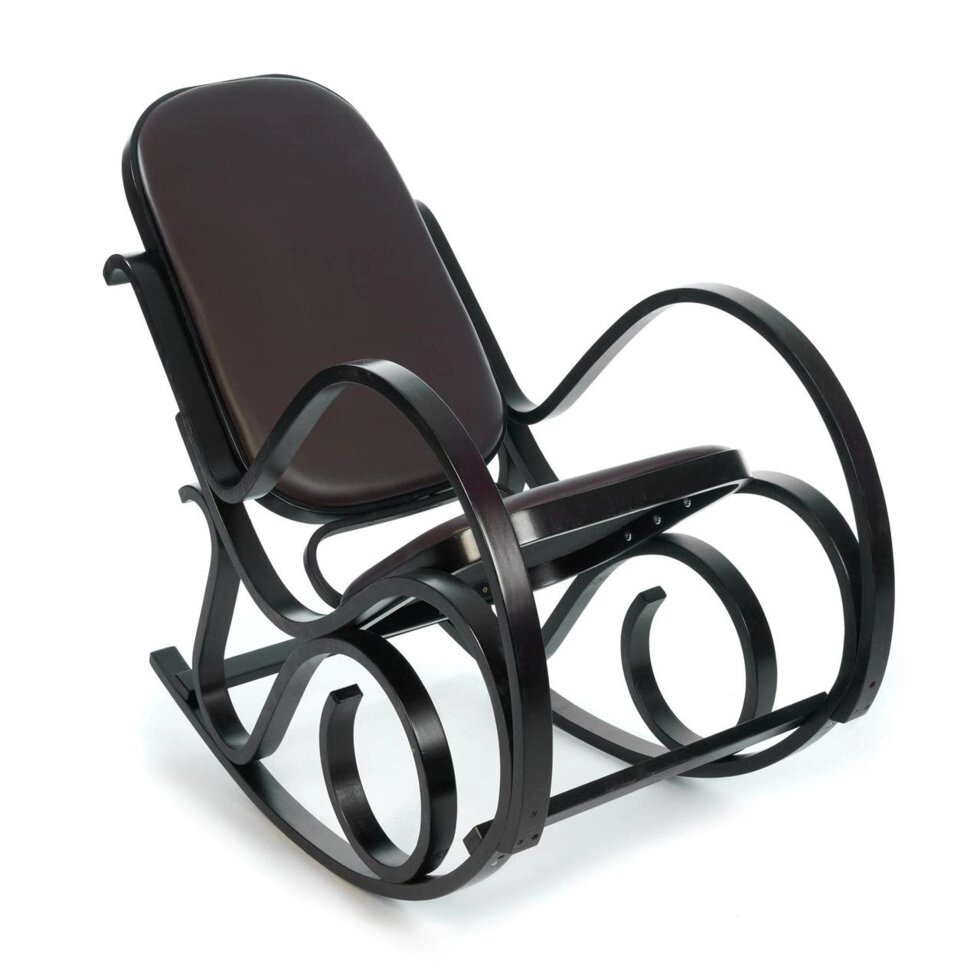 Кресло-качалка (mod. AX3002-2) (Венге/ экокожа ) от компании Ассорти Мебель для ВСЕХ - фото 1
