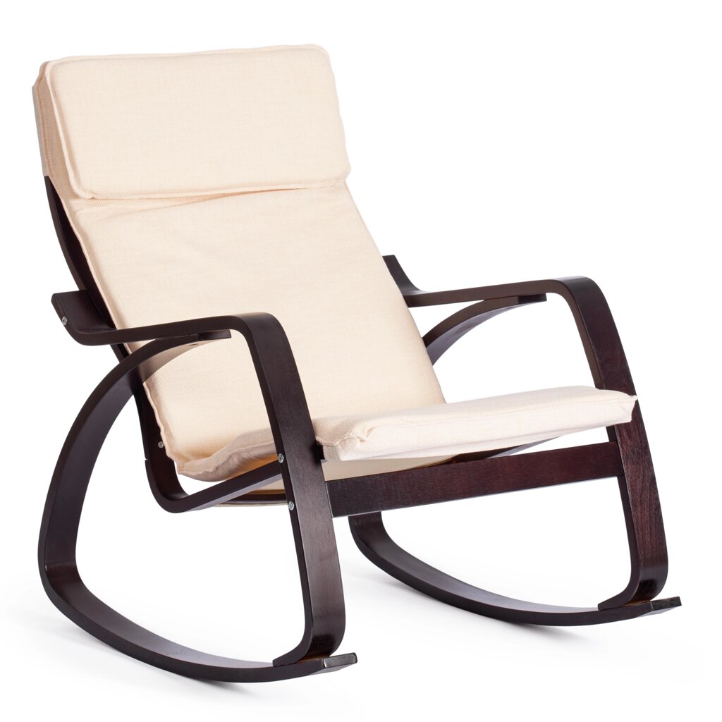 Кресло-качалка (mod. AX3005) (венге /ткань бежевая) от компании Ассорти Мебель для ВСЕХ - фото 1