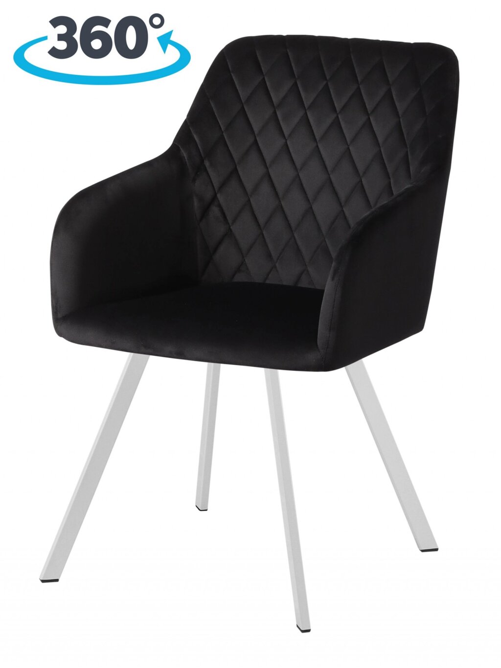Кресло поворотное Барли, черный H-75/белый от компании Ассорти Мебель для ВСЕХ - фото 1