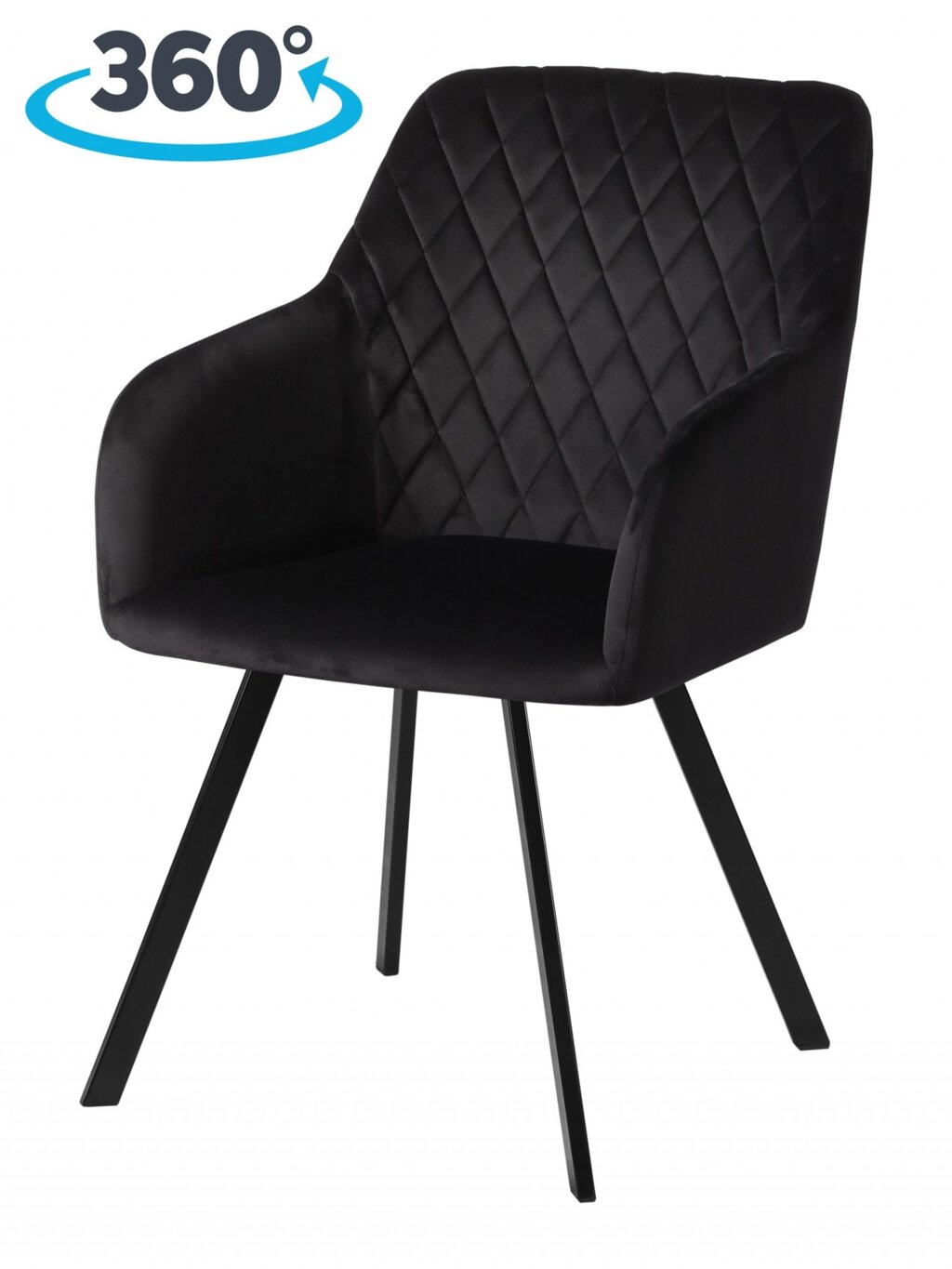 Кресло поворотное Барли, черный H-75/черный от компании Ассорти Мебель для ВСЕХ - фото 1