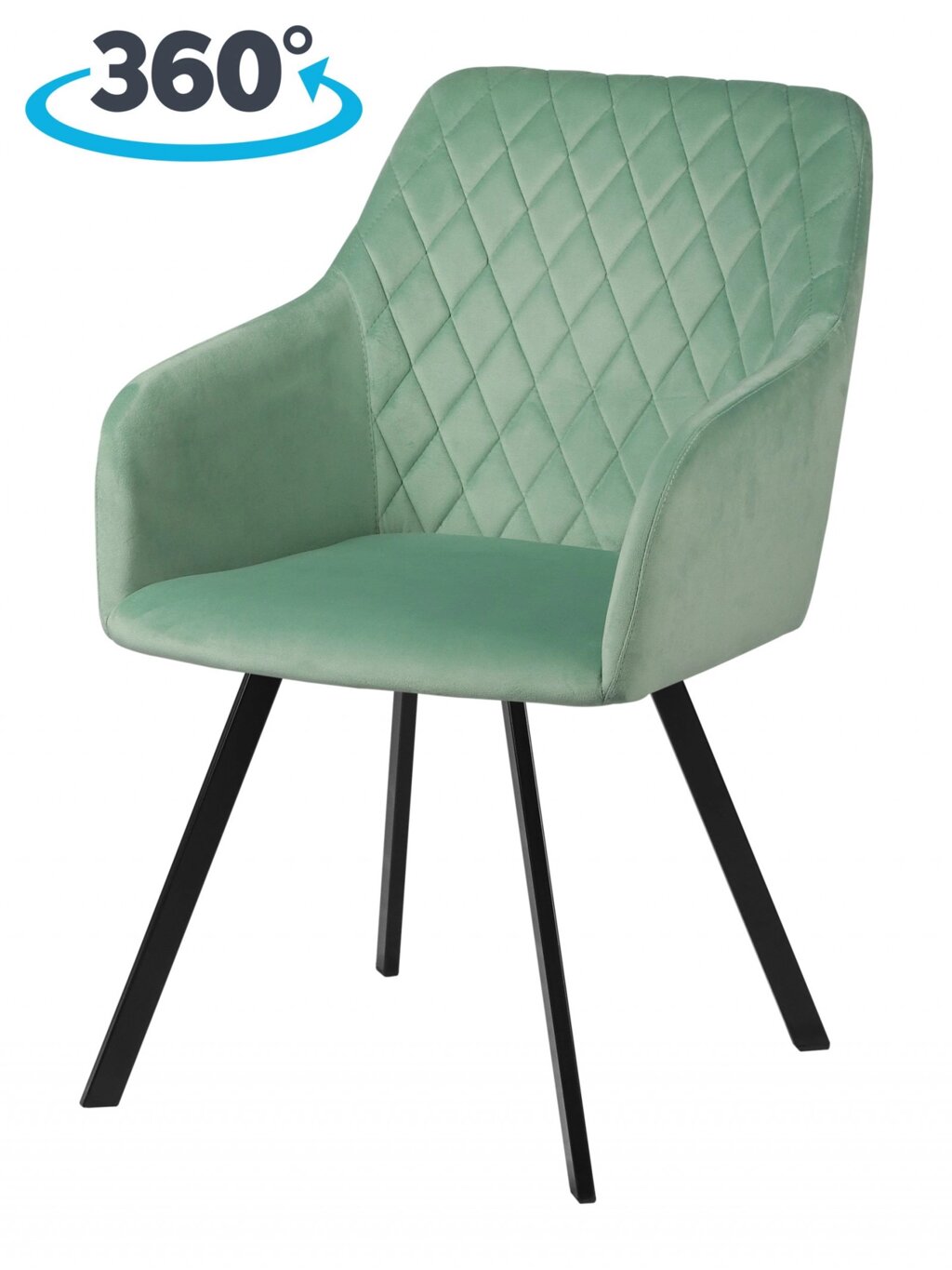 Кресло поворотное Барли, Confetti aquamarine/черный от компании Ассорти Мебель для ВСЕХ - фото 1