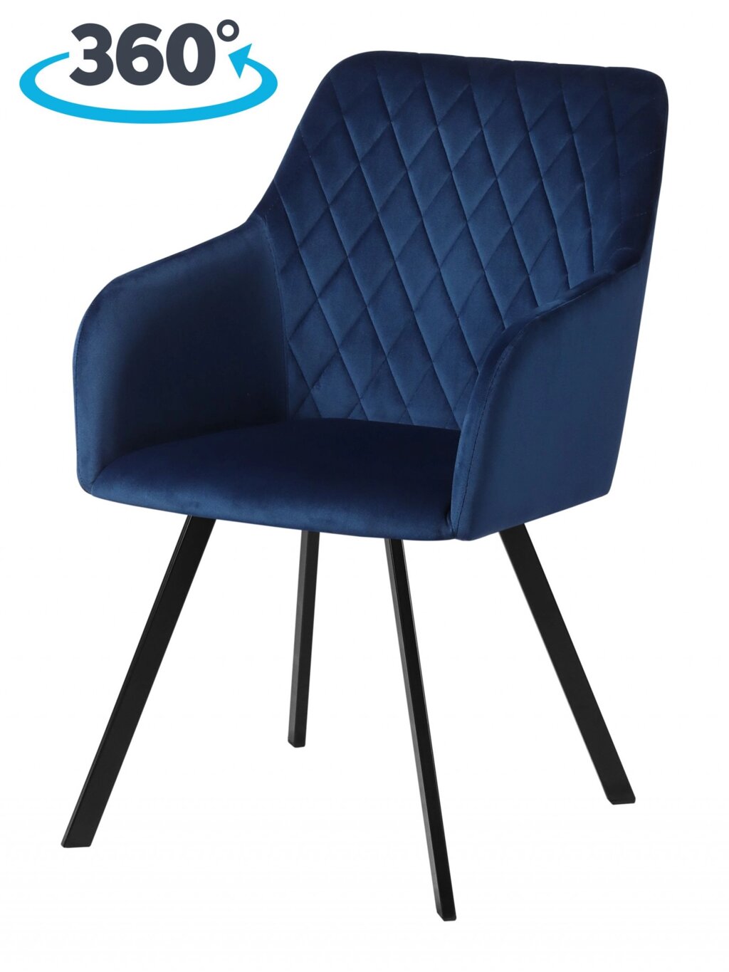 Кресло поворотное Барли, Confetti blue/черный от компании Ассорти Мебель для ВСЕХ - фото 1