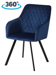 Кресло поворотное Барли, Confetti blue/черный