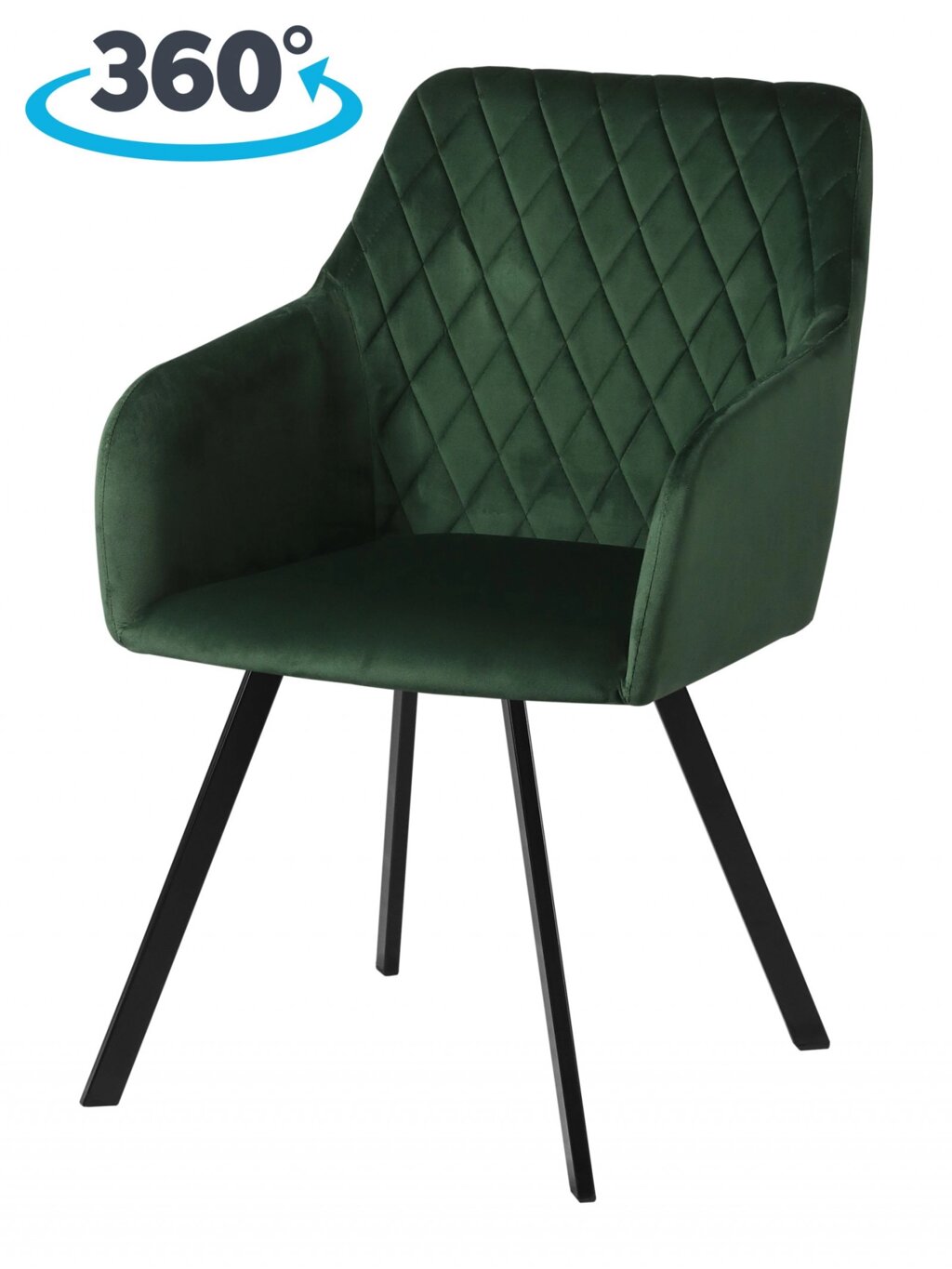 Кресло поворотное Барли, Confetti deep forest/черный от компании Ассорти Мебель для ВСЕХ - фото 1