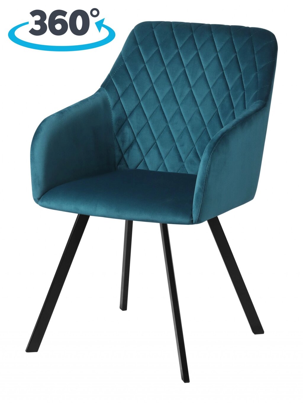 Кресло поворотное Барли, Confetti izumrud/черный от компании Ассорти Мебель для ВСЕХ - фото 1