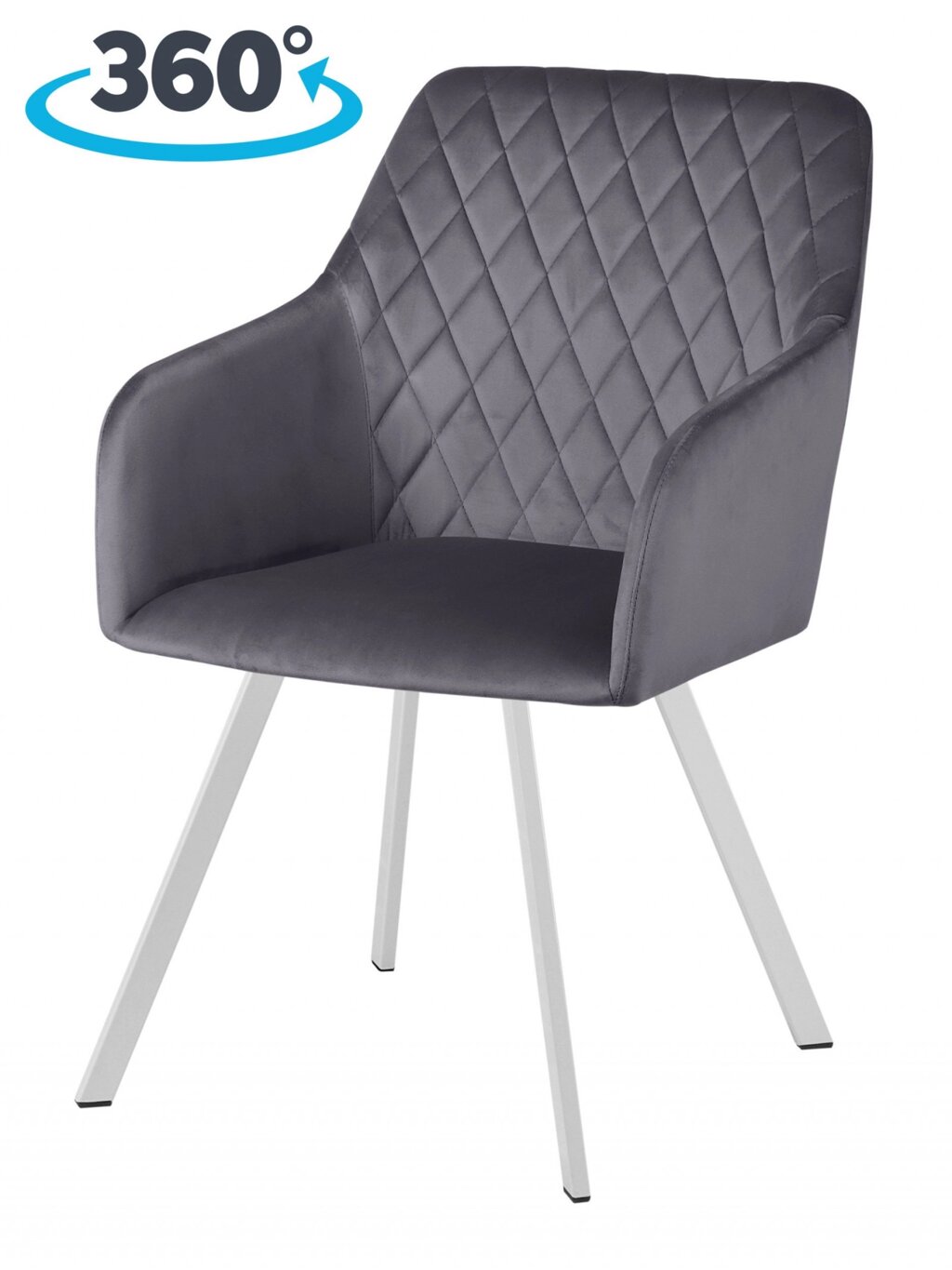 Кресло поворотное Барли, темно-серый H-15/белый от компании Ассорти Мебель для ВСЕХ - фото 1