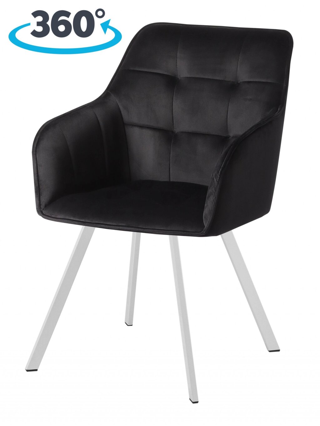 Кресло поворотное Мони, черный H-75/белый от компании Ассорти Мебель для ВСЕХ - фото 1