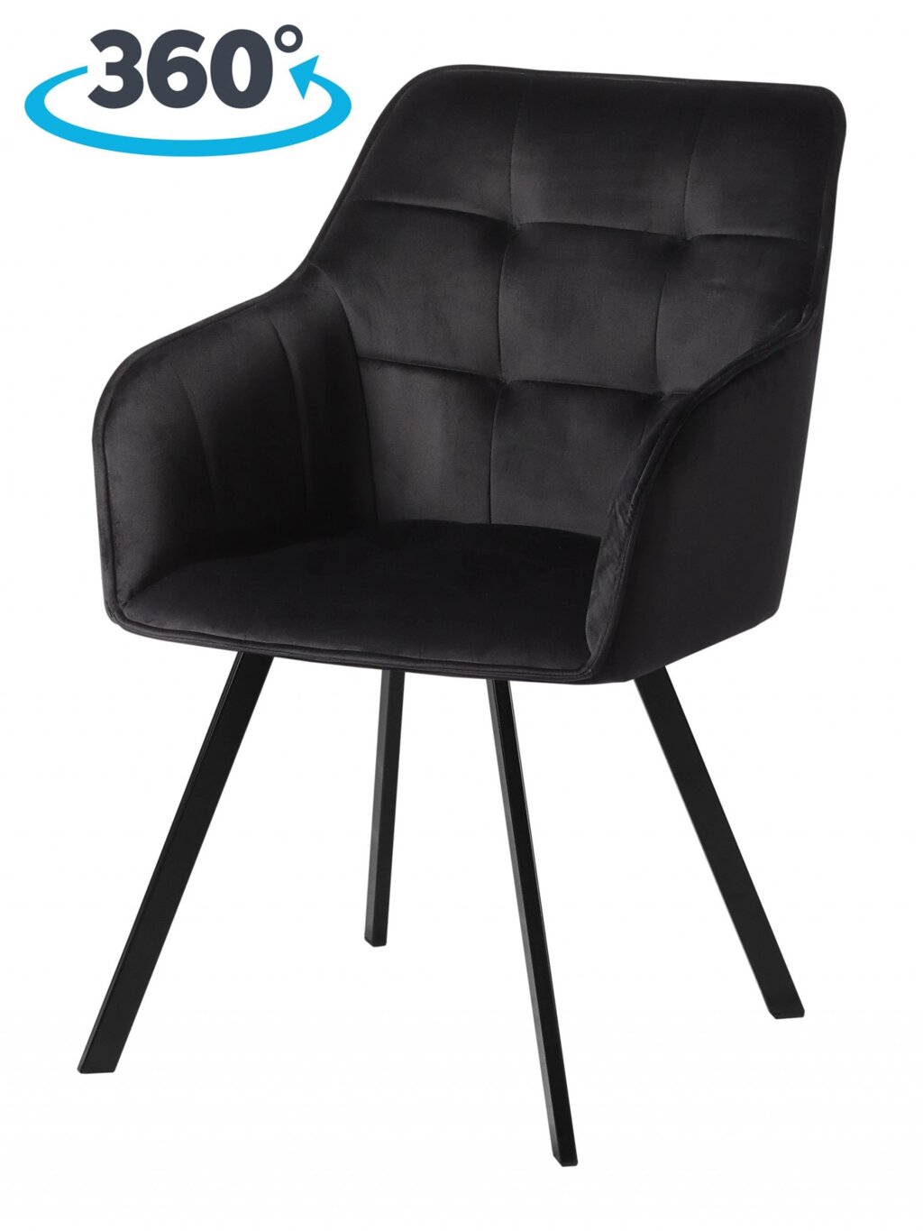 Кресло поворотное Мони, черный H-75/черный от компании Ассорти Мебель для ВСЕХ - фото 1