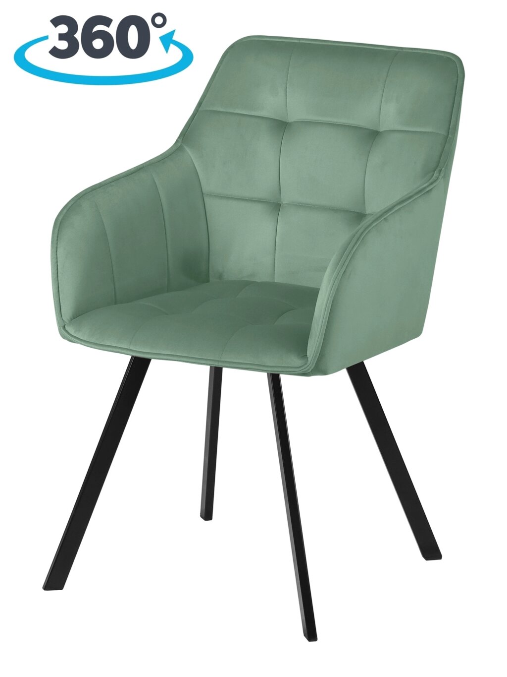 Кресло поворотное Мони, Confetti aquamarine/черный от компании Ассорти Мебель для ВСЕХ - фото 1