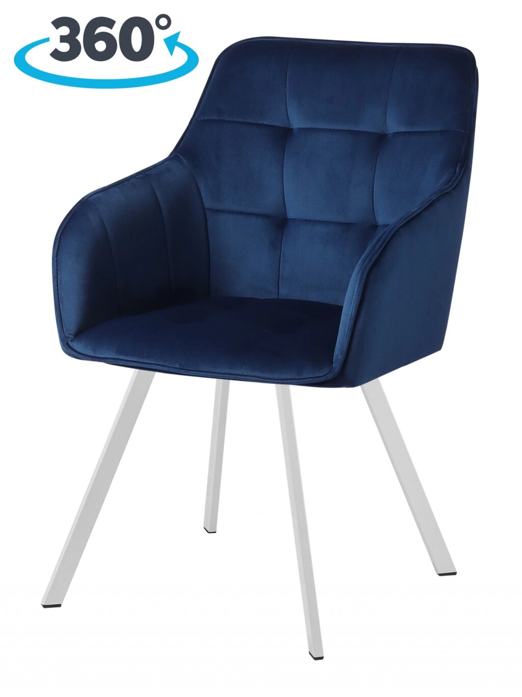 Кресло поворотное Мони, Confetti blue/белый от компании Ассорти Мебель для ВСЕХ - фото 1