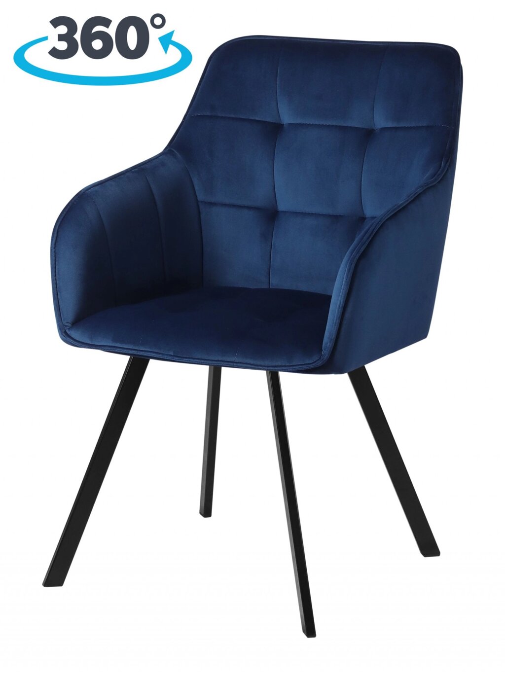 Кресло поворотное Мони, Confetti blue/черный от компании Ассорти Мебель для ВСЕХ - фото 1