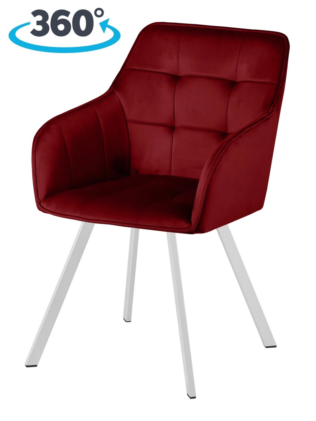 Кресло поворотное Мони, Confetti bordo/белый от компании Ассорти Мебель для ВСЕХ - фото 1