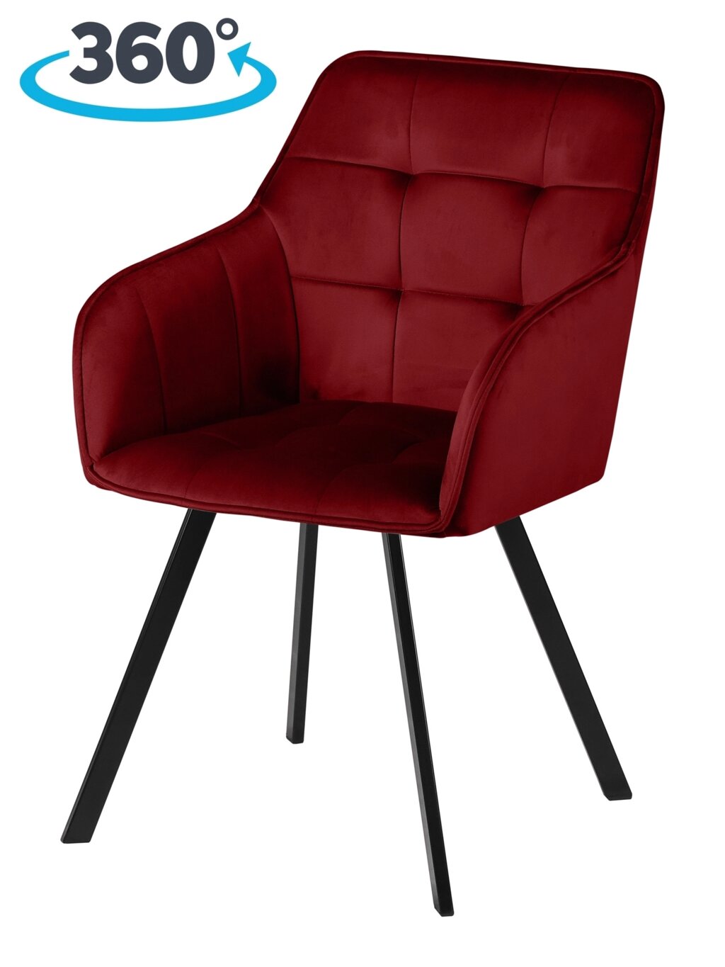 Кресло поворотное Мони, Confetti bordo/черный от компании Ассорти Мебель для ВСЕХ - фото 1