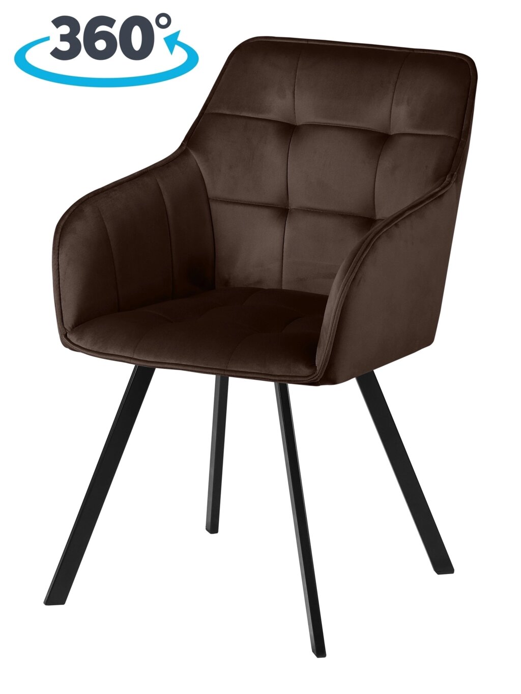 Кресло поворотное Мони, Confetti coffee/черный от компании Ассорти Мебель для ВСЕХ - фото 1