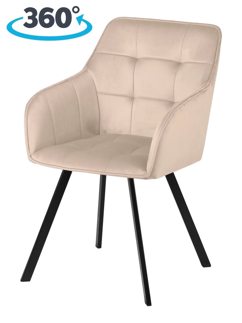 Кресло поворотное Мони, Confetti cream/черный от компании Ассорти Мебель для ВСЕХ - фото 1