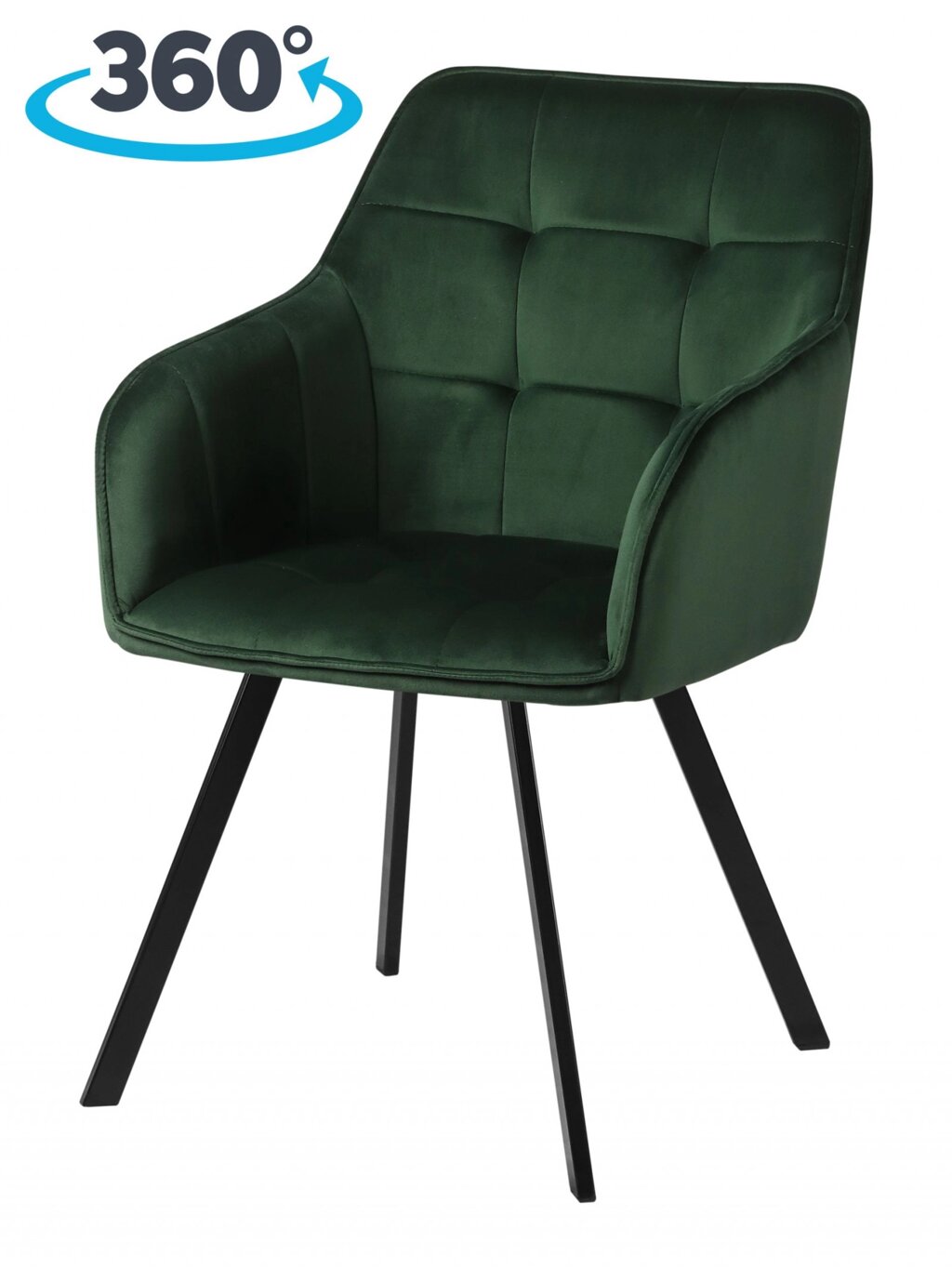 Кресло поворотное Мони, Confetti deep forest/черный от компании Ассорти Мебель для ВСЕХ - фото 1