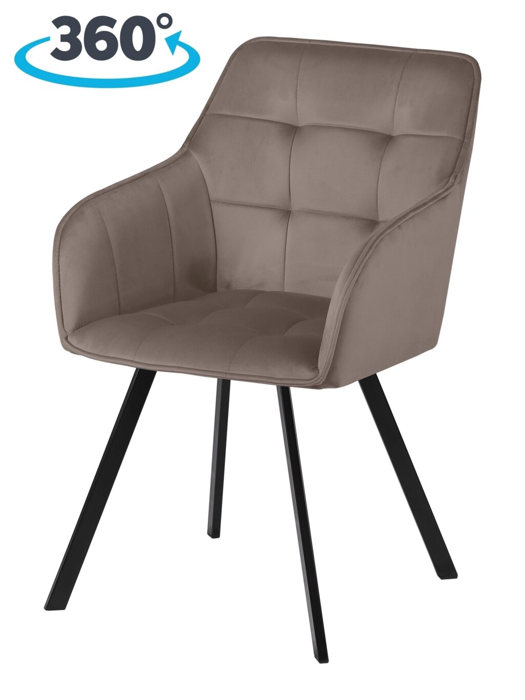 Кресло поворотное Мони, Confetti mocco/черный от компании Ассорти Мебель для ВСЕХ - фото 1