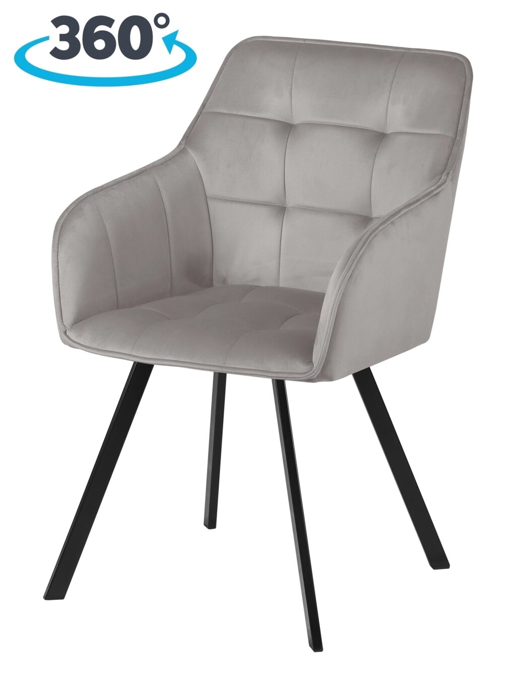 Кресло поворотное Мони, Confetti silver/черный от компании Ассорти Мебель для ВСЕХ - фото 1