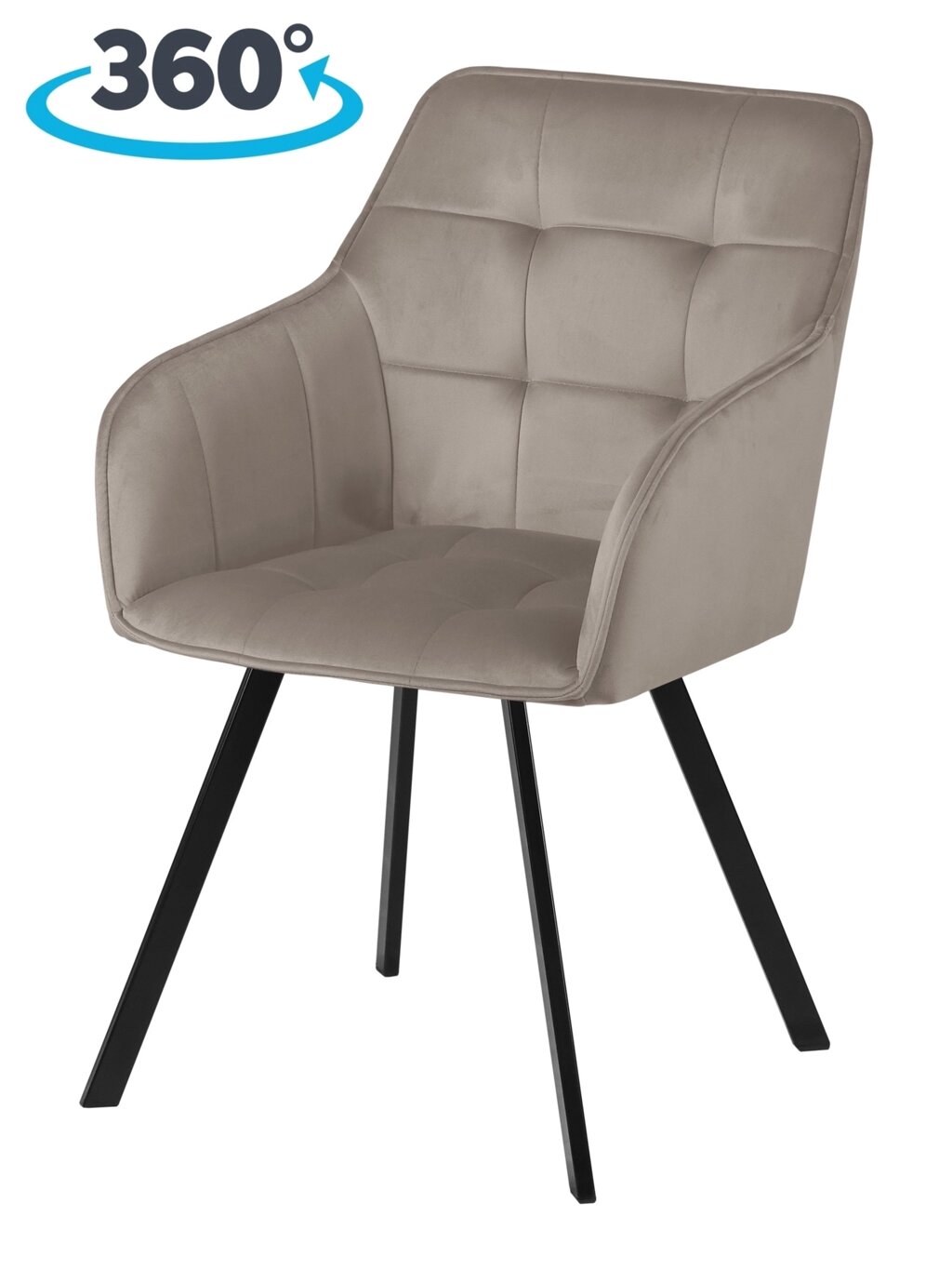 Кресло поворотное Мони, Confetti smoke/черный от компании Ассорти Мебель для ВСЕХ - фото 1