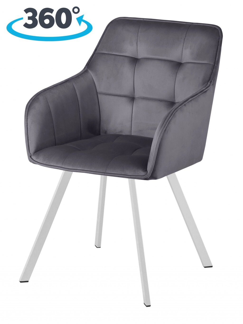 Кресло поворотное Мони, темно-серый H-15/белый от компании Ассорти Мебель для ВСЕХ - фото 1