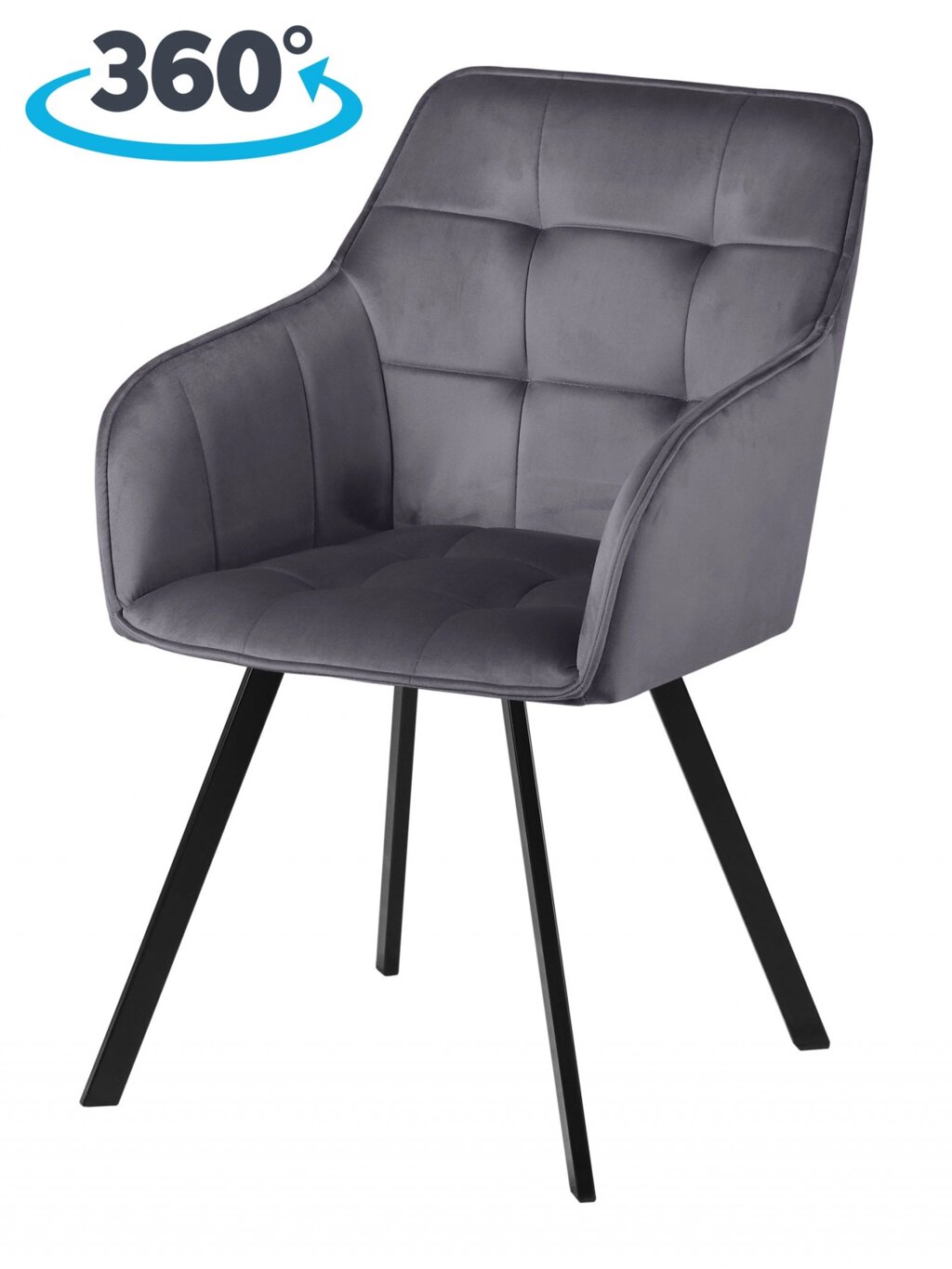 Кресло поворотное Мони, темно-серый H-15/черный от компании Ассорти Мебель для ВСЕХ - фото 1