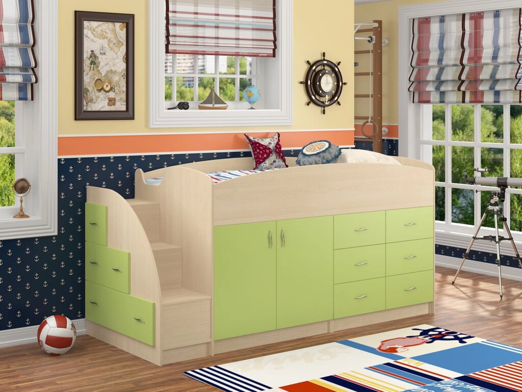 Кровать чердак детская Дюймовочка-4 (ФМ) от компании Ассорти Мебель для ВСЕХ - фото 1