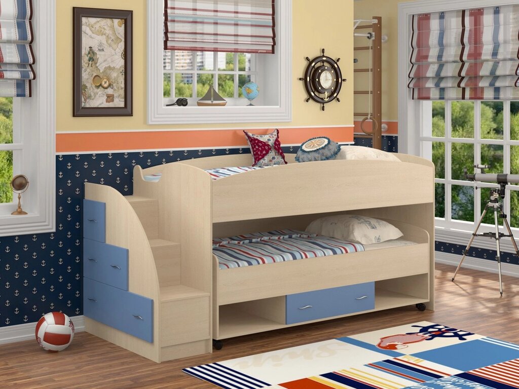 Кровать детская двухъярусная  Дюймовочка-4.3 (ФМ) от компании Ассорти Мебель для ВСЕХ - фото 1
