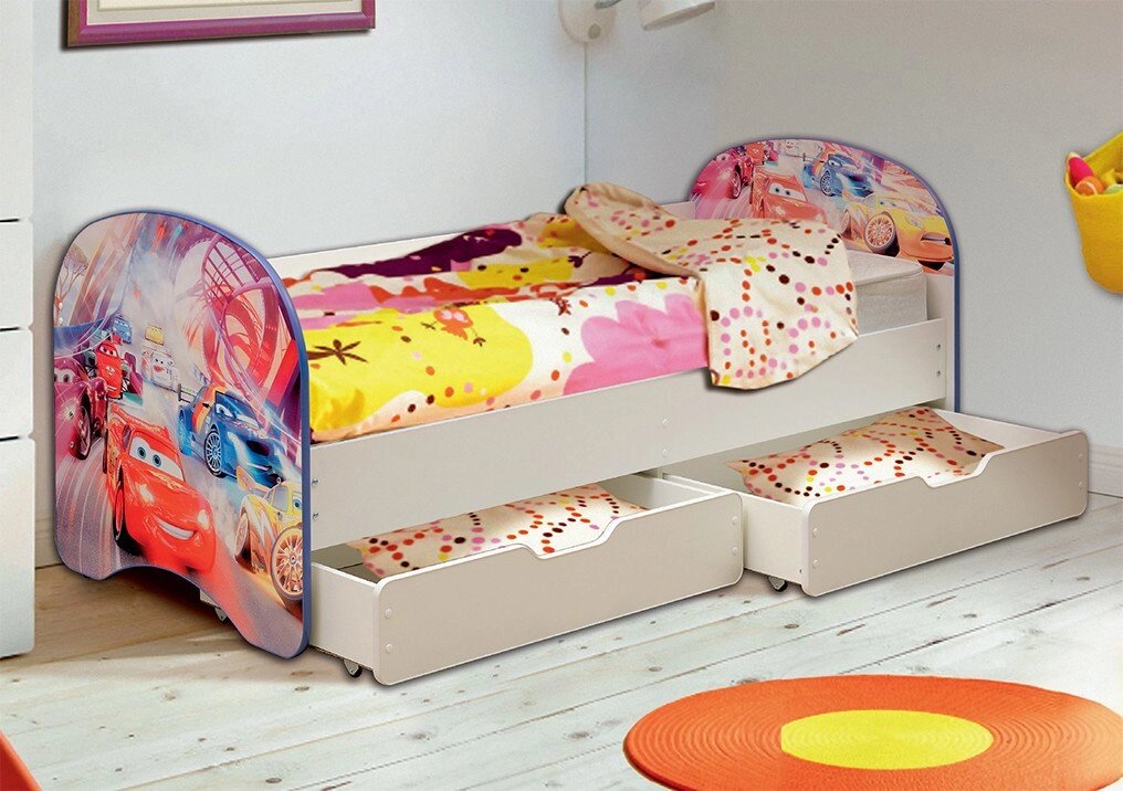 Кровать детская фотопечать  с 2-мя  ящиками от компании Ассорти Мебель для ВСЕХ - фото 1