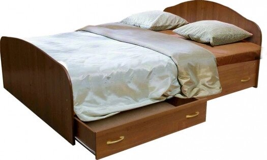 Кровать двуспальная c ящикам Мария ЛДСП 140*190/200 от компании Ассорти Мебель для ВСЕХ - фото 1
