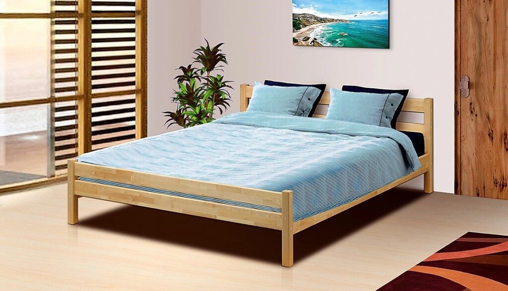 Кровать двуспальная из массива В-1 120*200 от компании Ассорти Мебель для ВСЕХ - фото 1
