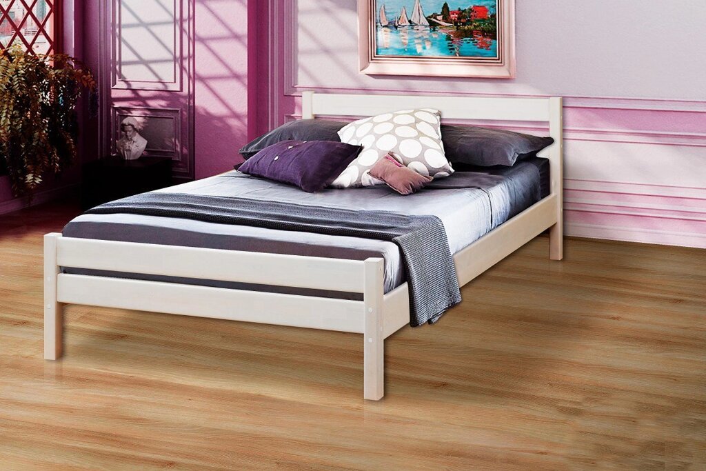 Кровать двуспальная из массива В-1 140*200 от компании Ассорти Мебель для ВСЕХ - фото 1